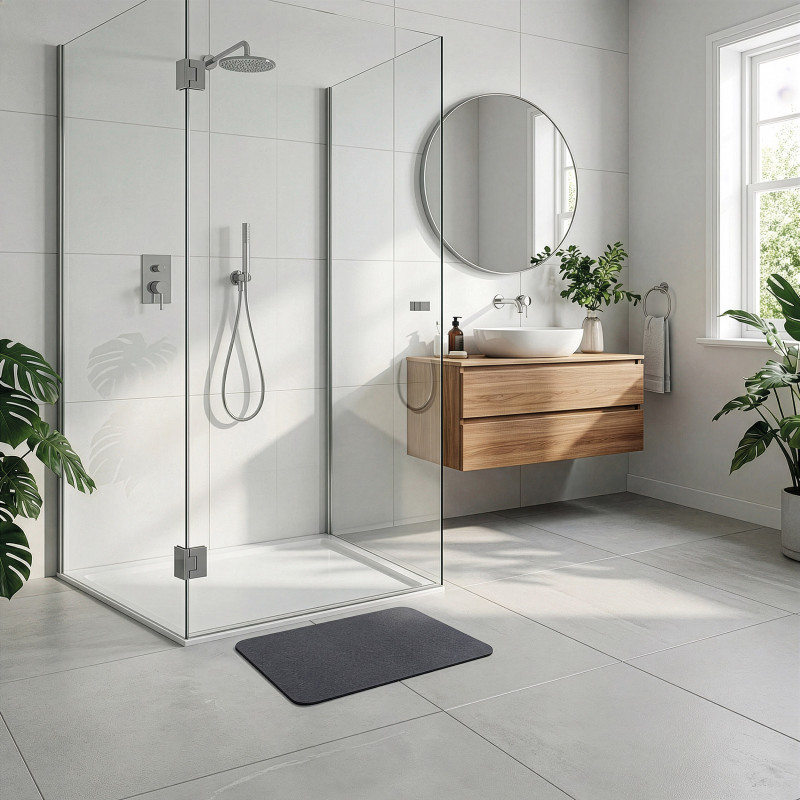 Diatomite bath mat dark grey 60 x 39 cm SPIRELLA