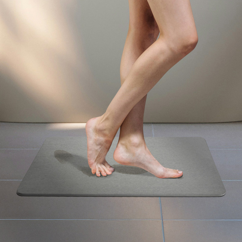 Alfombrilla de baño de diatomita gris medio 60 x 39 cm MSV