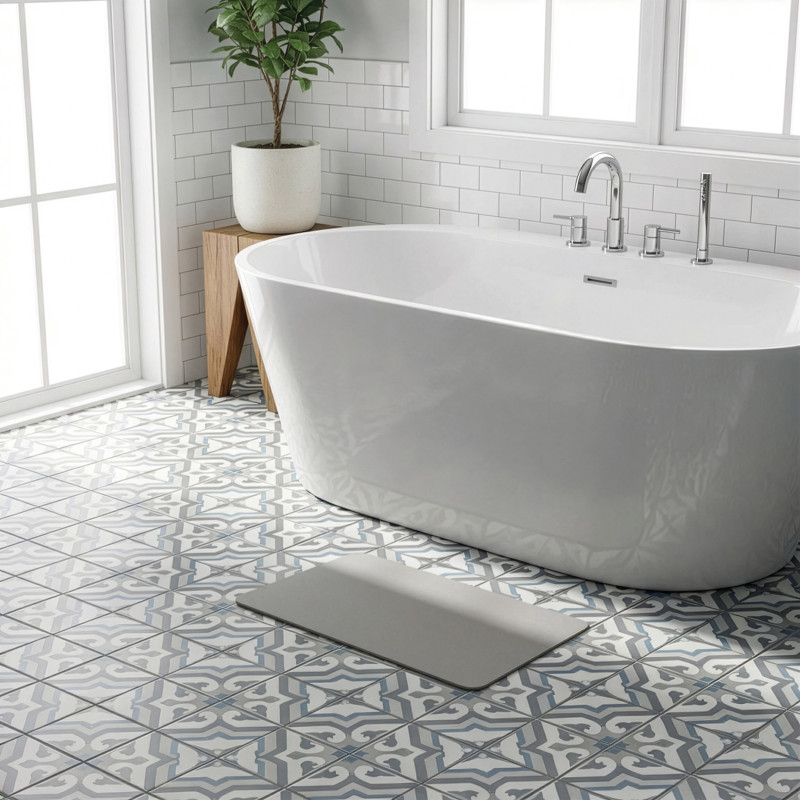 Alfombrilla de baño de diatomita gris medio 60 x 39 cm MSV