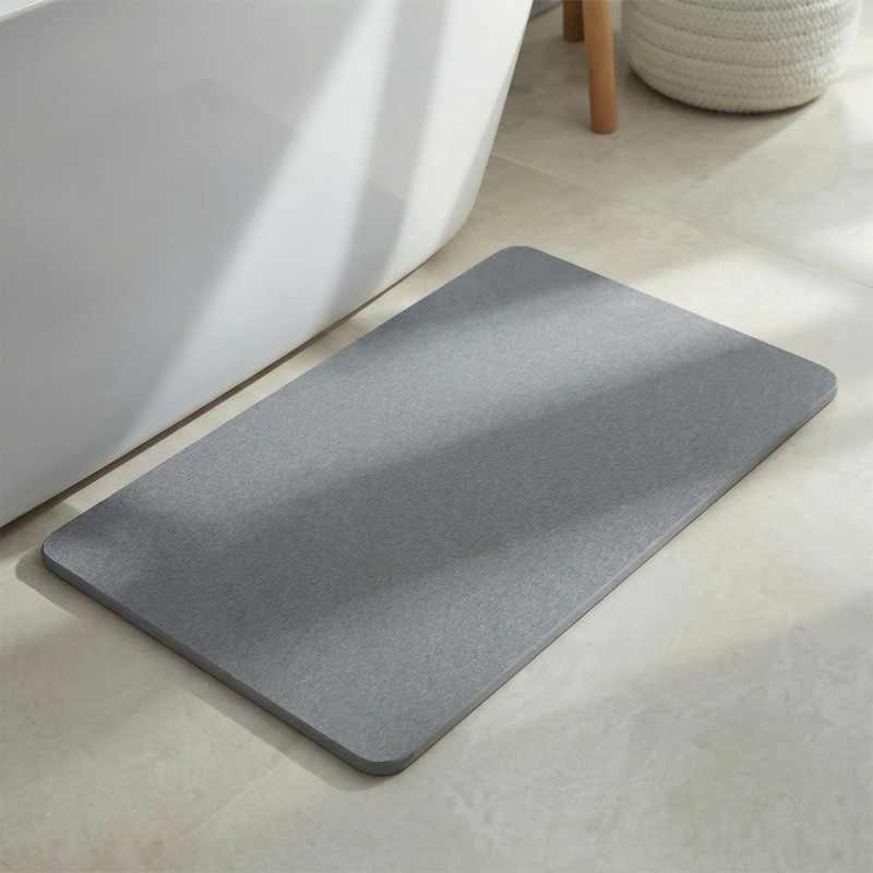 Alfombrilla de baño de diatomita gris medio 60 x 39 cm MSV
