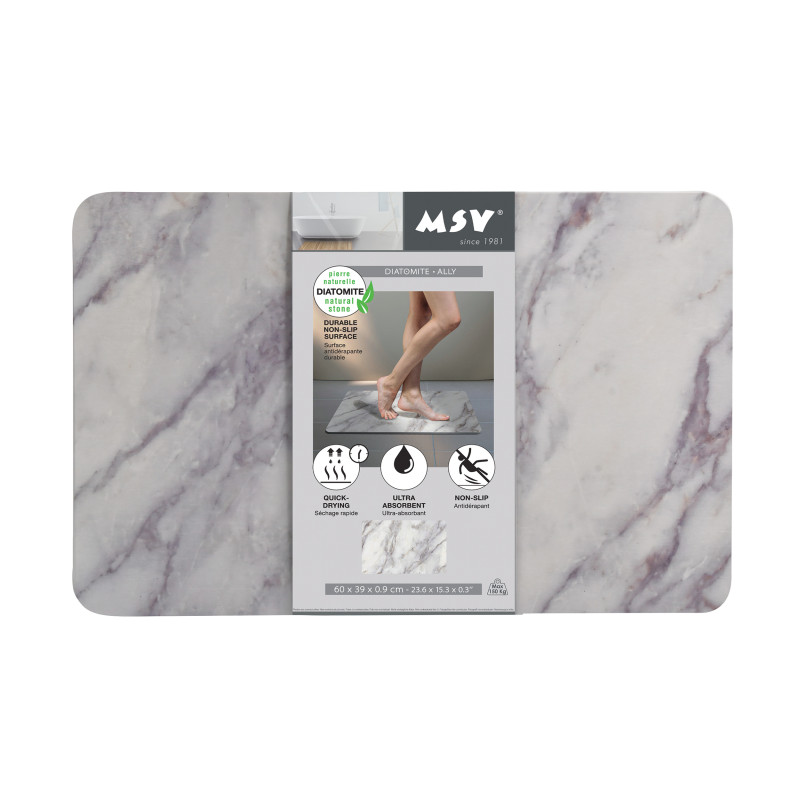 Diatomite bath mat ALLY 60 x 39 cm MSV