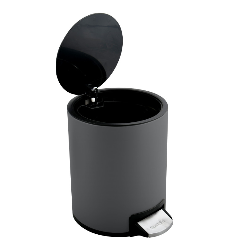 Pattumiera a pedale RIKU 3L in acciaio inox carbone opaco Spirella