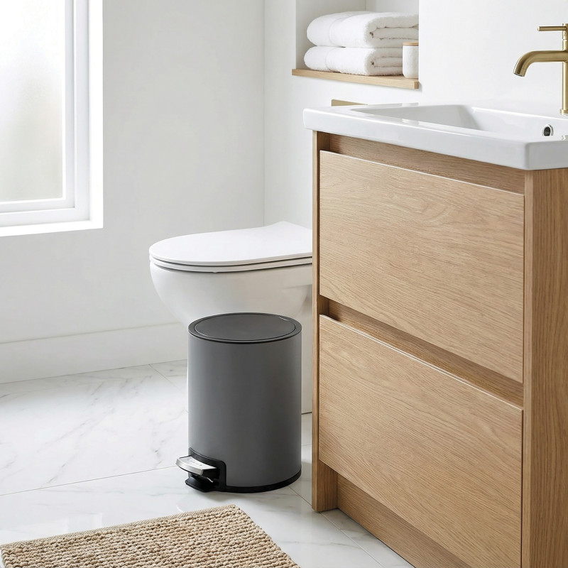 Pedal bin RIKU 3L Stainless Steel Matt Charcoal Spirella