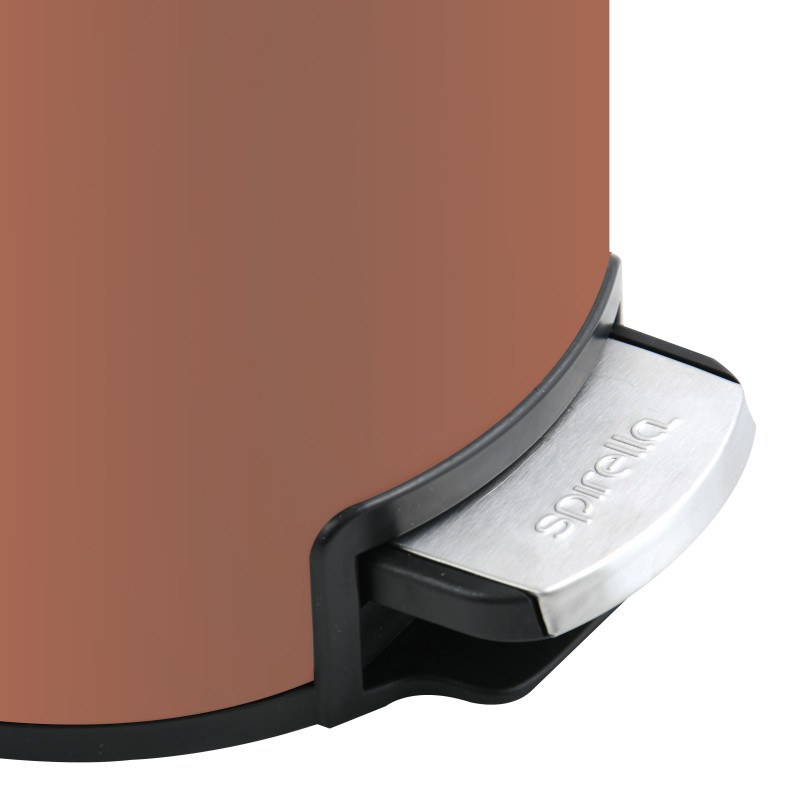 Poubelle à  pédale Inox RIKU 3L Terracotta mat Spirella