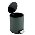 RIKU Papelera con pedal de acero inoxidable 3L verde mate Spirella