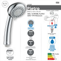 Pommeau de douche à main MSV Pietro 3 fonctions – ABS chromé – Économie d’eau – Picots anti-calcaire Ø75 mm