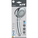 Pommeau de douche à main MSV Pietro 3 fonctions – ABS chromé – Économie d’eau – Picots anti-calcaire Ø75 mm