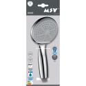 Pommeau de douche Nino Ø80 mm – Chrome / Gris TPR – Jet pluie économique