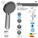 Pommeau de douche MSV Ezio Chrome – 3 fonctions – Économie d’eau 69 % – Ø 100 mm
