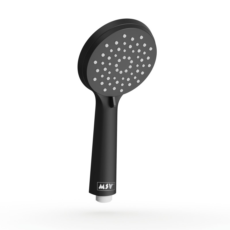Pommeau de douche MSV Ezio Noir matt – 3 fonctions – Économie d’eau 69 % – Ø 100 mm