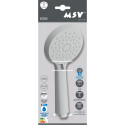 Pommeau de douche MSV Ezio Blanc matt – 3 fonctions – Économie d’eau 69 % – Ø 100 mm