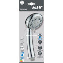 Pommeau de douche MSV Delfina Ø 91 mm – 3 fonctions – Économie d'eau 54 % – Chromé