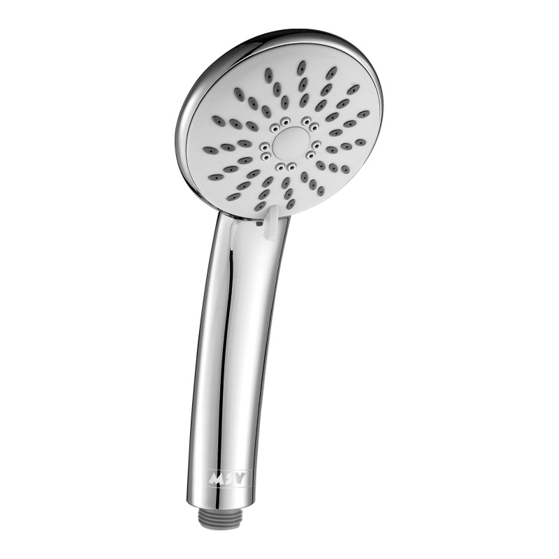 Alcachofa de Ducha de Mano MSV Delfina Ø 91 mm – 3 Funciones de Chorro – Sistema de Ahorro de Agua 54 % – Acabado Cromado