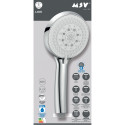 Pommeau de douche MSV Lior Ø 115 mm – 8 fonctions – Économie d'eau 65 % – Chromé