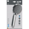 Pommeau de douche MSV Isao Ø 100 mm avec flexible 150 cm – 3 fonctions – Économie d'eau 69 % – Chromé