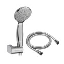 Vicente Handbrause-Set Chrom Ø80 mm mit Wandhalterung und 150 cm PVC-Brauseschlauch
