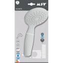 Pommeau de douche Vicente Blanc matt Ø 80 mm avec support mural et flexible 150 cm