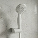 Pommeau de douche Vicente Blanc matt Ø 80 mm avec support mural et flexible 150 cm