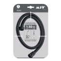 Flexible de douche MSV Teddy 1,50 m Ø14 mm – Double verrouillage anti-torsion – Noir mat