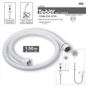 Flexible de douche MSV Teddy 1,50 m Ø14 mm – Double verrouillage anti-torsion – Blanc mat