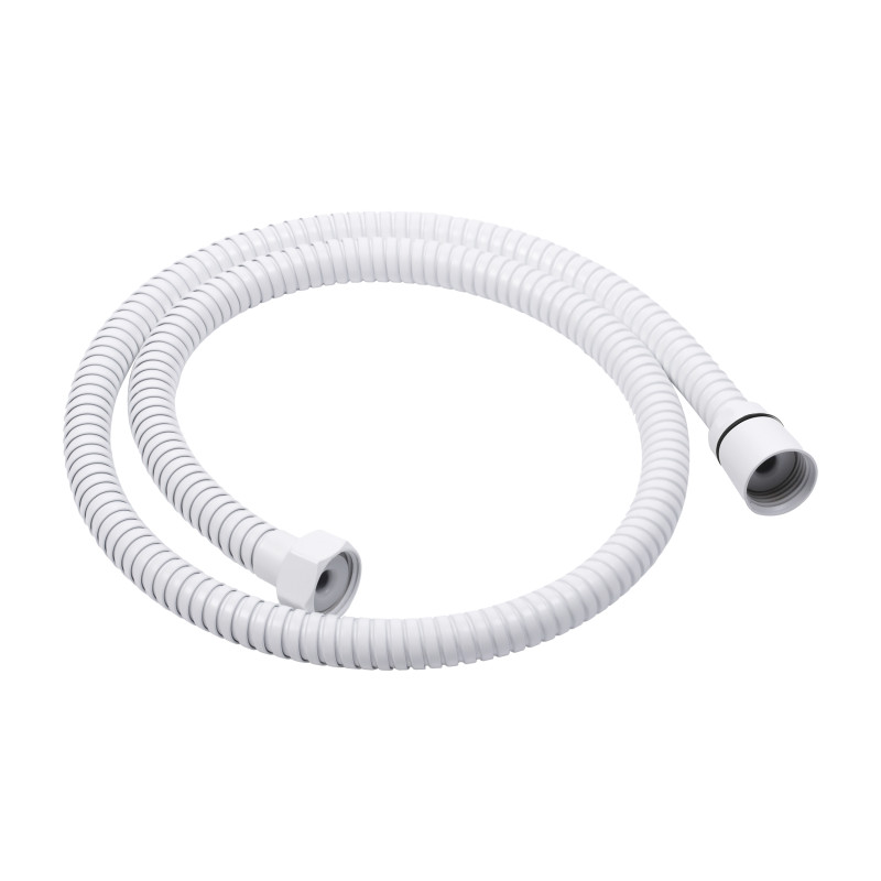 Flexible de douche MSV Teddy 1,50 m Ø14 mm – Double verrouillage anti-torsion – Blanc mat