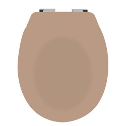 Sedile Wc Rigido Termo NEELA Cappuccino Opaco - Cerniere Spirella in ABS Cromate