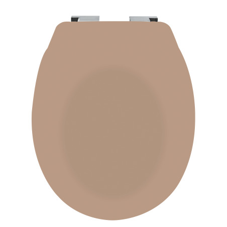 Sedile Wc Rigido Termo NEELA Cappuccino Opaco - Cerniere Spirella in ABS Cromate
