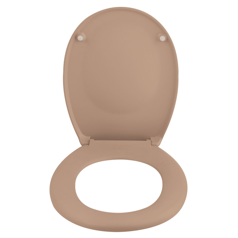 Asiento Wc Thermo Duro NEELA Cappuccino Mate -  Bisagras ABS Cromadas Spirella