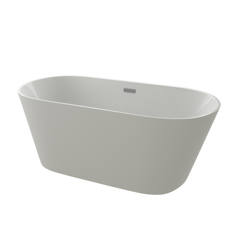 Freistehende Badewanne Anabelle 170 x 75 cm – Hochglanz Weiß Acryl – Mittiger Ablauf