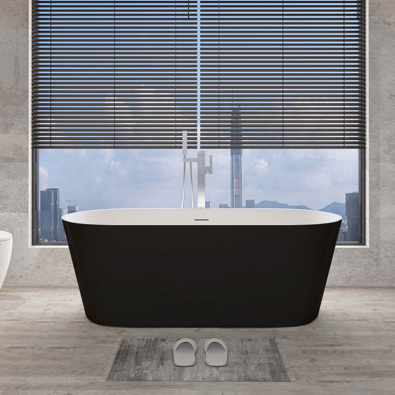 Baignoire ilot Anabelle 170 x 75 cm en Acrylique noir mat