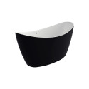 Vasca da bagno freestanding 170 x 80 cm – Acrilico nero opaco – Troppo pieno a fessura integrato