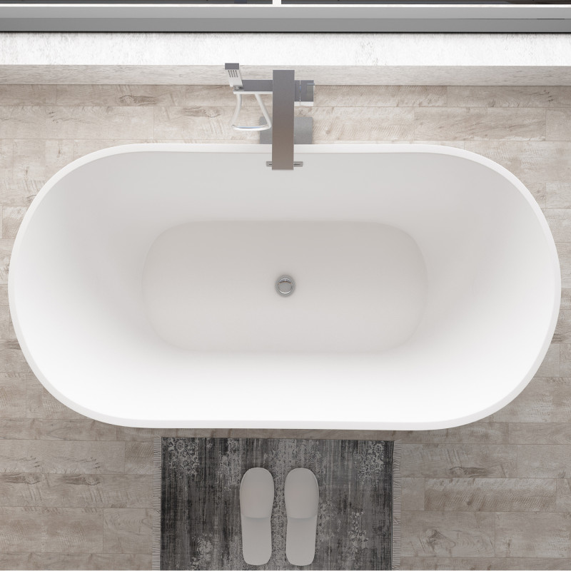 Baignoire ilot Anabelle 170 x 75 cm en Acrylique blanc brillant