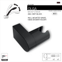 Support mural orientable pour pommeau de douche noir matt – Réglable – Olga ABS