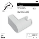 Support mural orientable pour pommeau de douche blanc matt – Réglable – Olga ABS