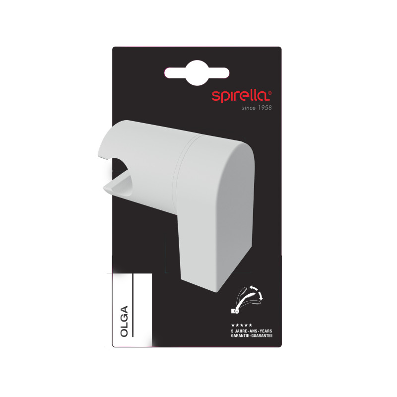 Support mural orientable pour pommeau de douche blanc matt – Réglable – Olga ABS