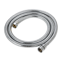 Flexible de douche inox NÉO 1,80 m – Anti-torsion – Connexion universelle F 1/2 – Certification ACS – Chromé Ø 14 mm