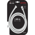 Flexible de douche inox NÉO 1,80 m – Anti-torsion – Connexion universelle F 1/2 – Certification ACS – Blanc Ø 14 mm