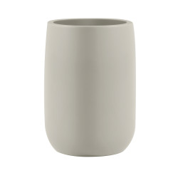 ZAC Zahnputzbecher aus Polyresin – Mattes Greige – Ø 8 cm x H 10,5 cm
