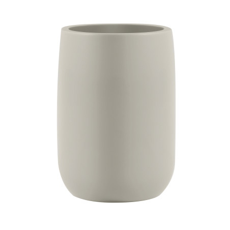 Vaso para baño ZAC de poliresina – Greige mate – Ø 8 cm x Al. 10,5 cm