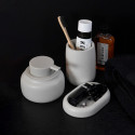 ZAC Seifenspender aus Polyresin – 180 ml, mattes Greige-Finish
