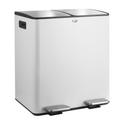 Poubelle tri sélectif ALIYA 40L (2x20L) Acier Blanc mat Spirella