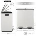 Selective Sorting Bin 40L ALIYA (2x20L) Matt White Steel Spirella
