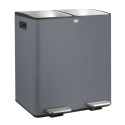 Contenedor de Clasificación Selectiva ALIYA 40L (2x20L) Acero Gris Mate Spirella