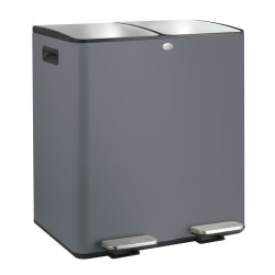 Spirella selektive sortierung mülleimer ALIYA 40L (2x20L) Stahl Mattgrau