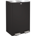 Poubelle tri Sélectif ALIYA 60L (2x30L) Acier Noir mat Spirella