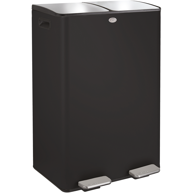 Bidone per raccolta differenziata ALIYA 60L (2x30L) Acciaio Nero Opaco Spirella