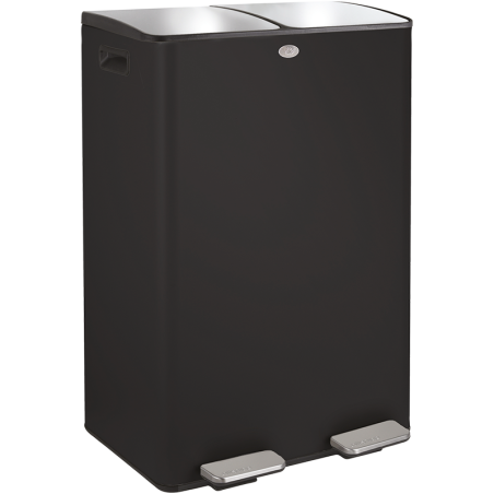 Spirella selektive sortierung mülleimer ALIYA 60L (2x30L) Stahl Mattgrau Mattschwarz