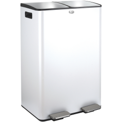 Contenedor de Clasificación Selectiva ALIYA 60L (2x30L) Acero Blanco Mate Spirella