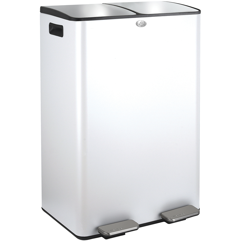 Selective Sorting Bin 60L ALIYA  (2x30L) Matt White Steel Spirella