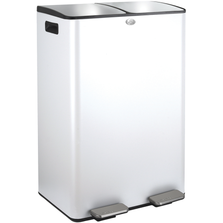 Selective Sorting Bin 60L ALIYA  (2x30L) Matt White Steel Spirella